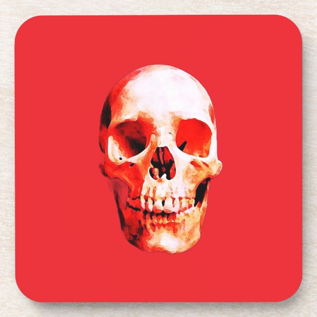 Skull Pop Art Illustration Coaster (Front)