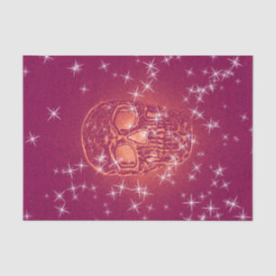 Skull Pop Art Pink Purple Glitter Colourful Tissue Paper