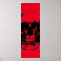 Skull Pop Art Red Black