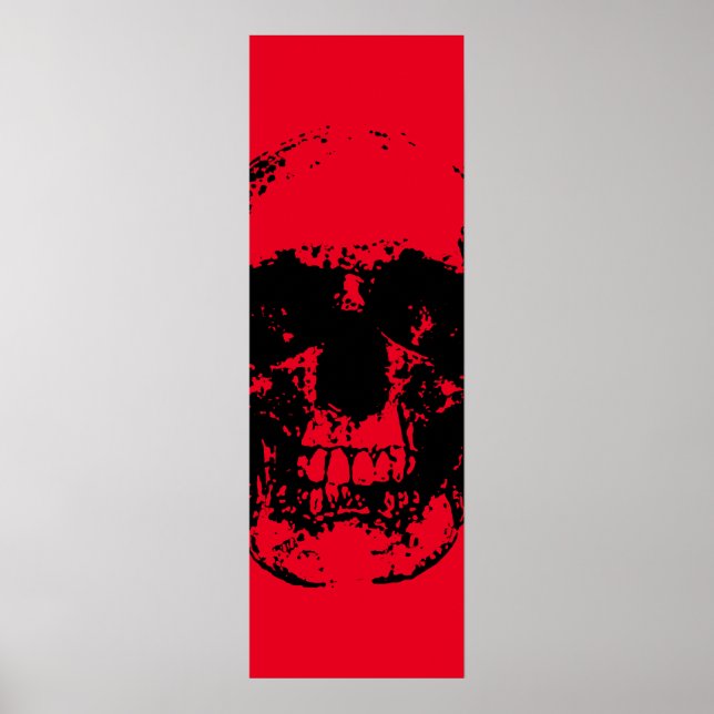 Skull Pop Art Red Black Poster (Front)