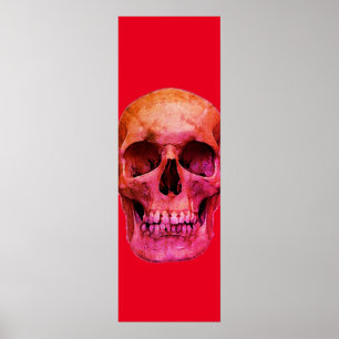 Skull Pop Art Red Poster