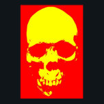 Skull Pop Art Red & Yellow Poster<br><div class="desc">Fantasy Art Skull Skeleton Poster Print - Red & Yellow Heavy Metal Punk Rock College Pop Art</div>