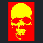 Skull Pop Art Red & Yellow Poster<br><div class="desc">Fantasy Art Skull Skeleton Poster Print - Red & Yellow Heavy Metal Punk Rock College Pop Art</div>