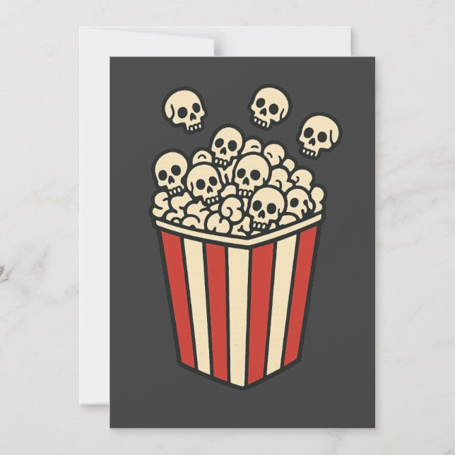 Skull Popcorn Box Sticker  Magnetic Invitation (Front)