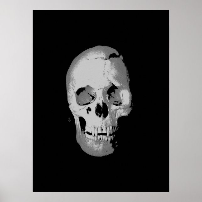 Skull Poster - Black & White Pop Art, Fantasy Art (Front)