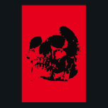 Skull Poster Print - Black & Red Pop Art<br><div class="desc">Fantasy Art Skull Skeleton Poster Print - Black & Red Heavy Metal Punk Rock College Pop Art</div>