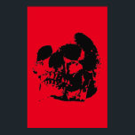Skull Poster Print - Black & Red Pop Art<br><div class="desc">Fantasy Art Skull Skeleton Poster Print - Black & Red Heavy Metal Punk Rock College Pop Art</div>