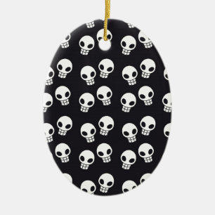Skull Print Ceramic Ornament