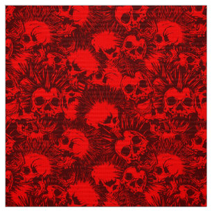 skull punk fabric