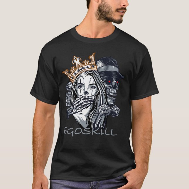 Skull Queen & Dice - EGOSKILL Design T-Shirt (Front)