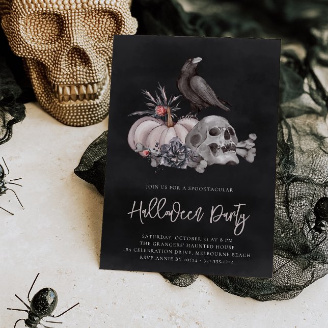 Skull & Raven Halloween Party Invitation (Creator Uploaded)