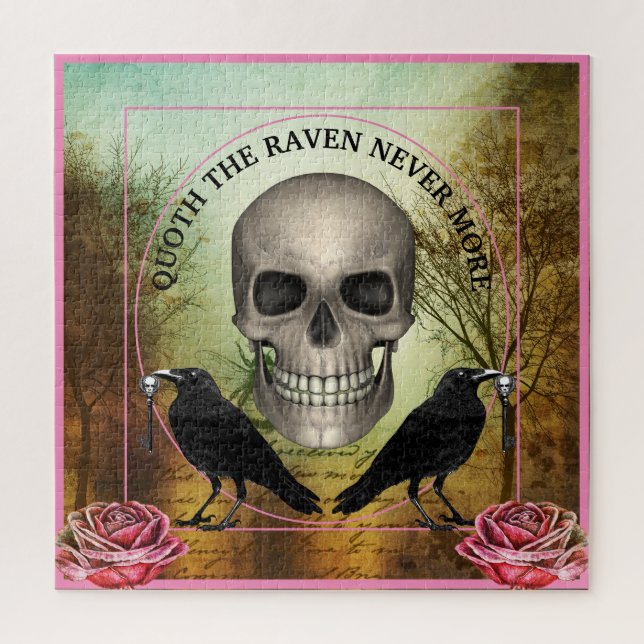 Skull Ravens Halloween Jigsaw Puzzle (Vertical)