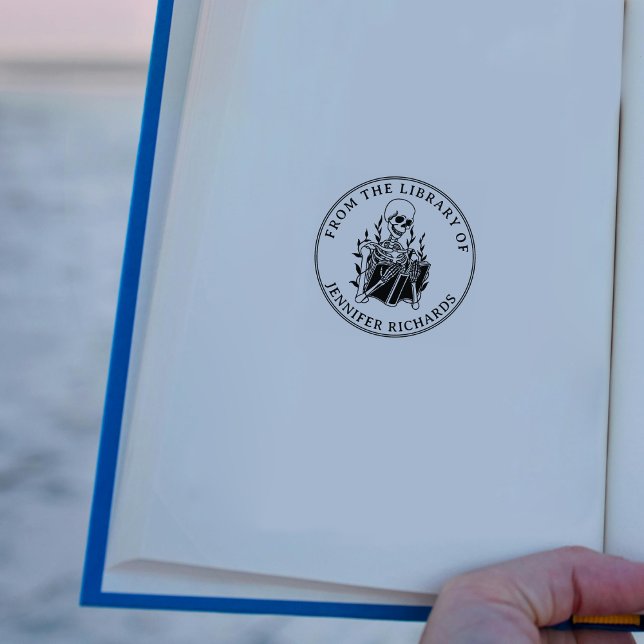 Skull Reading Book, Round From the LIbrary Of Rubber Stamp (Creator Uploaded)