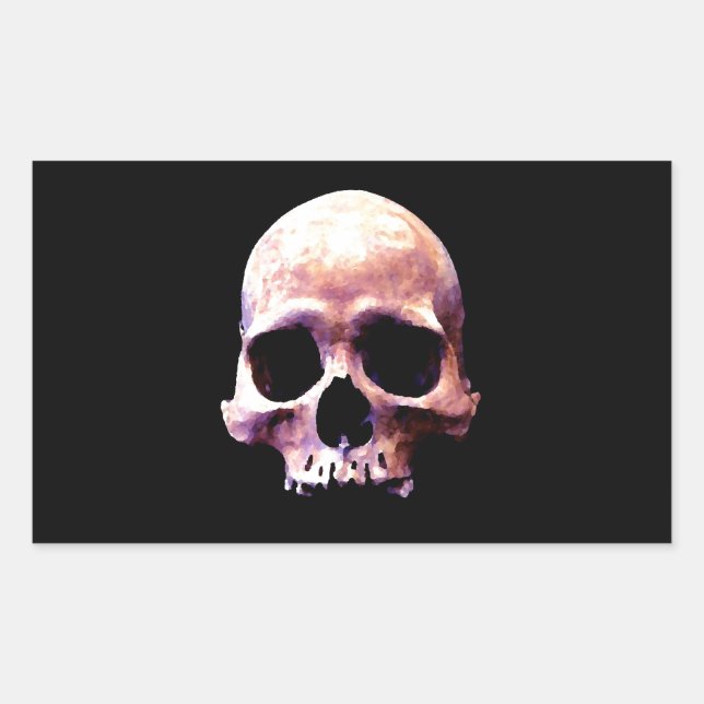 Skull Rectangular Sticker (Front)