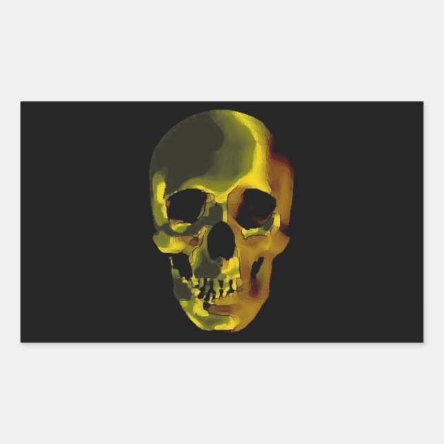 Skull Rectangular Sticker (Front)