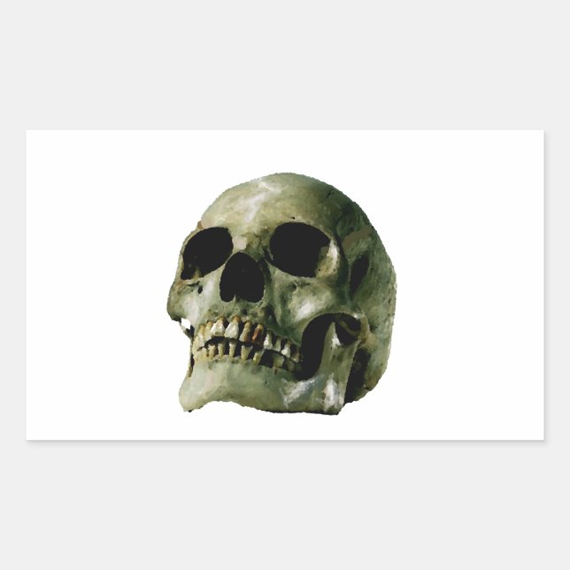 Skull Rectangular Sticker (Front)