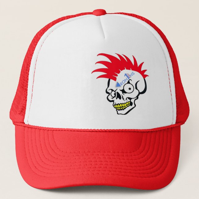 Skull red trucker hat (Front)