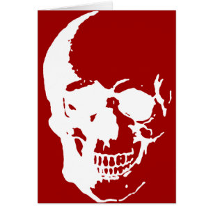 Skull - Red & White Metal Fantasy Art