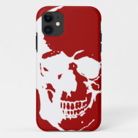 Skull - Red & White Metal Fantasy Art