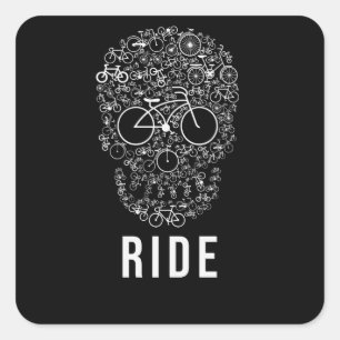 Skull Ride Square Sticker