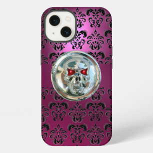 SKULL RIDERS AMETHYST PINK BLACK DAMASK iPhone 13 CASE