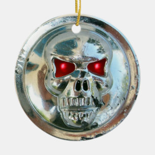 SKULL RIDERS CERAMIC TREE DECORATION