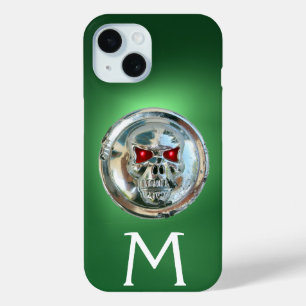 SKULL RIDERS MONOGRAM green iPhone 15 Case