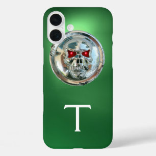 SKULL RIDERS MONOGRAM green iPhone 16 Plus Case