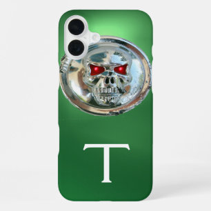 SKULL RIDERS MONOGRAM green iPhone 16 Plus Case