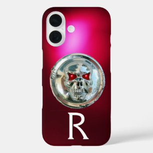 SKULL RIDERS MONOGRAM Red Burgundy iPhone 16 Case