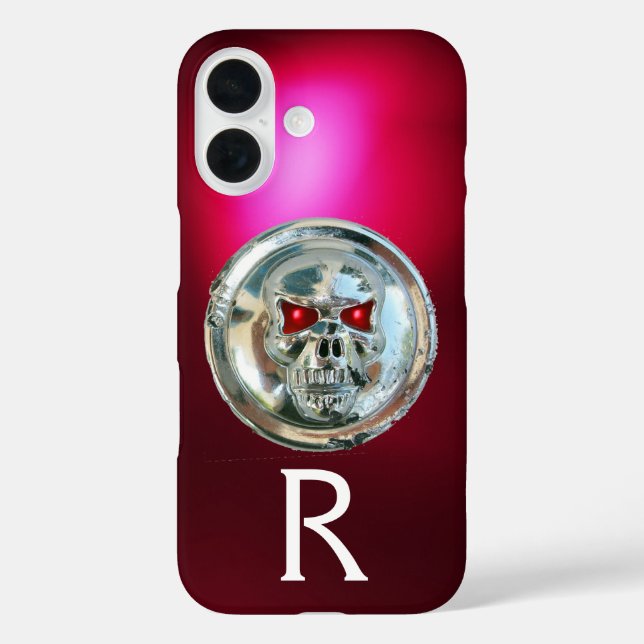 SKULL RIDERS MONOGRAM Red Burgundy Case-Mate iPhone Case (Back)