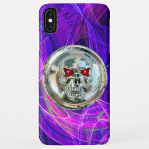 SKULL RIDERS Pink Blue Purple Fractal Swirls iPhone XS Max Case