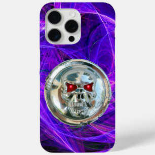 SKULL RIDERS Pink Blue Purple Fractal Swirls iPhone 15 Pro Max Case