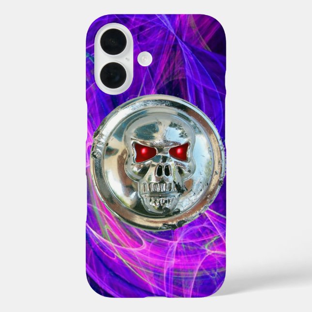 SKULL RIDERS Pink Blue Purple Fractal Swirls Case-Mate iPhone Case (Back)