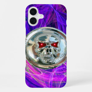 SKULL RIDERS Pink Blue Purple Fractal Swirls iPhone 16 Plus Case