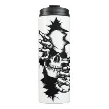 Skull Ripping Through Wall with Skeleton Hands