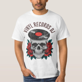 skull rocker head record player T-Shirt