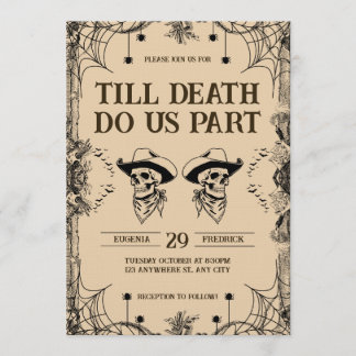 Skull Romance Till Death Do Us Part Wedding Invitation
