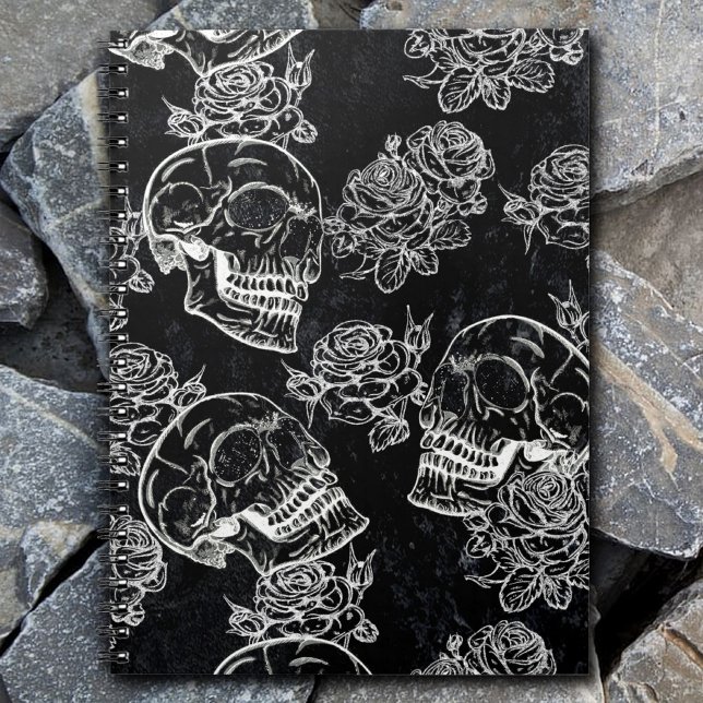 Skull Rose Chalk | Funky Gothic Grunge Lyric Poems Notebook (Creator Uploaded)