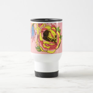Skull Rose Tattoo Design Travel Mug Personalise