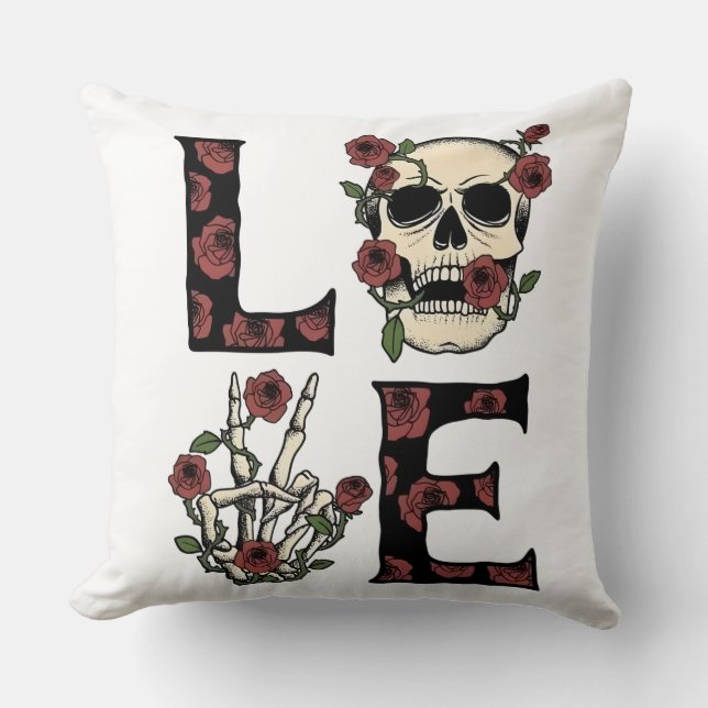 Skull & Roses Cushion (Front)