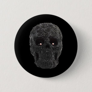 Skull Roses Gothic Floral Halloween Costume Skelet 6 Cm Round Badge
