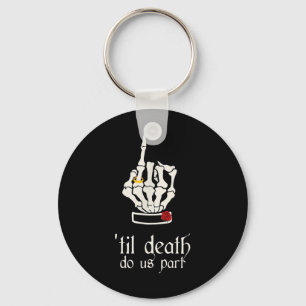 Skull Roses Gothic Goth Bride Groom His Wedding Ri Key Ring