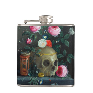 Skull & Roses Hip Flask