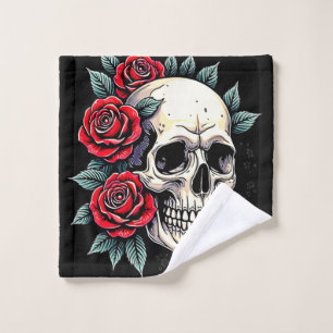 Skull Roses Tattoo Art Bath Towel Set