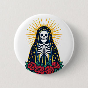 Skull Saint 6 Cm Round Badge