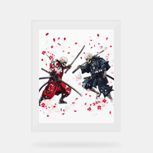 Skull Samurai Duel Acrylic Sign