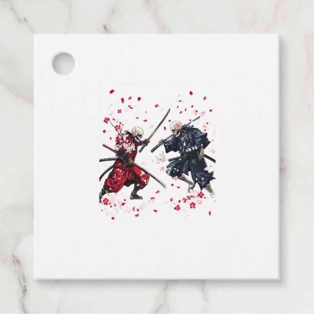 Skull Samurai Duel Favour Tags (Front)
