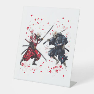 Skull Samurai Duel Pedestal Sign