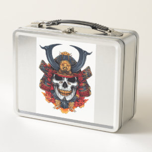 Skull Samurai Mask Metal Lunch Box